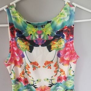 Floral tank bodycon dress